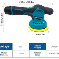 Lucidatrice rotorbitale 12V con 2 batterie