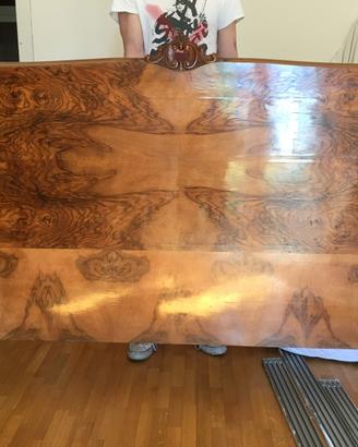 Letto matrimoniale art deco con testate in radica