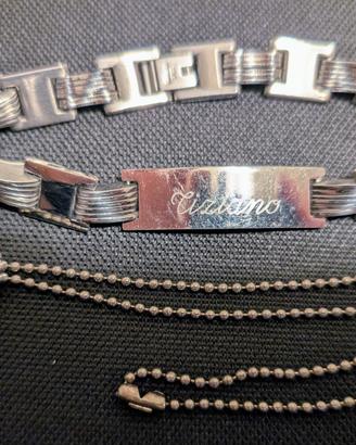 Collana con piastrina + bracciale "Tiziano"