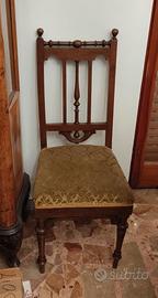 Coppia di Sedie Antiche Stile Umbertino  Fine '800