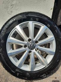 4 cerchi vw touran 16" con gomme estive 205 55