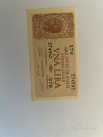 Biglietti moneta UNA LIRA 1944