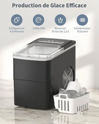 Fabbricatore Ghiaccio Casa / Bar 12KG/24h, Cubetti