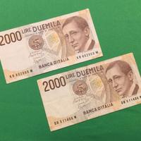 Lotto nr. 2 Banconote 2000 Lire "G. Marconi" - BB