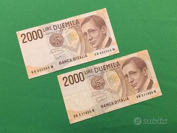 Lotto nr. 2 Banconote 2000 Lire "G. Marconi" - BB