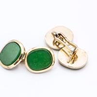 Gemelli camicia con pietra verde