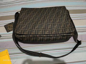 borsa Fendi, trac e pattina zucca PU/tabacco/otton