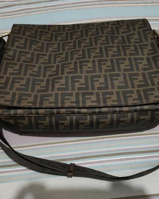 borsa Fendi, trac e pattina zucca PU/tabacco/otton