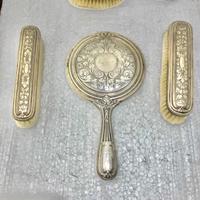 Set da toilette vintage in argento 800
