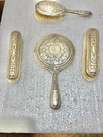 Set da toilette vintage in argento 800