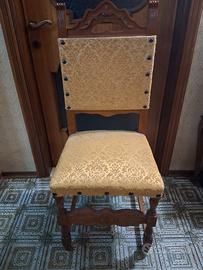 Set 6 sedie in legno e tessuto