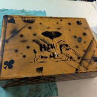 Cassettina Contenitore Vintage in Legno Decorato -