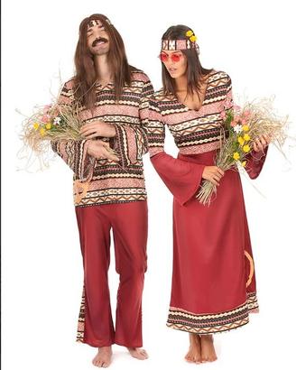 travestimento hippy per carnevale-set lui e lei