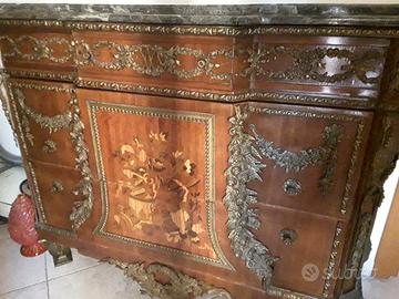 Coppia cassettoni epoca Napoleone III con marmi