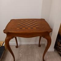Tavolo legno scacchiera vintage