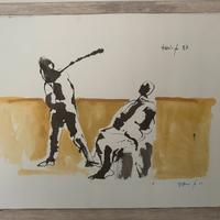 Dipinto originale di Dario Fo, autentico e firmato