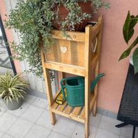 fioriera in legno noce chiaro (effetto rustico)