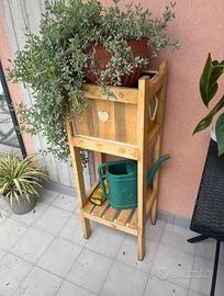 fioriera in legno noce chiaro (effetto rustico)