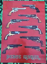 Poster antiche pistole Colt far west vitage 1975