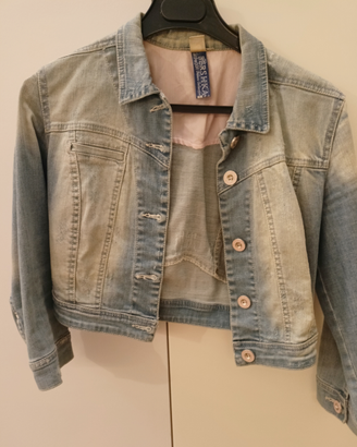 Giacca jeans Bershka giubbino denim corto S