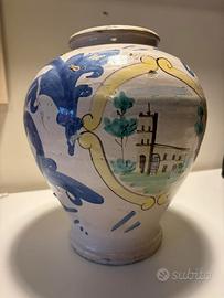 Grande vaso in ceramica di Caltagirone primi 900