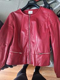 giacca ecopelle donna rossa