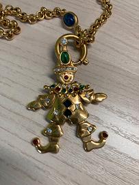 Collana vintage NORI con pendente giullare