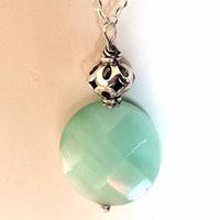 Ciondolo in Amazzonite e Argento 925.