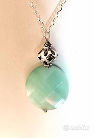 Ciondolo in Amazzonite e Argento 925.