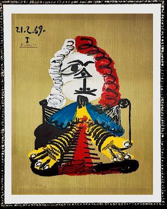 Pablo picasso litografia da “ Les portrait 1969”