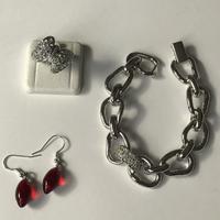 Lotto bigiotteria acciaio e strass