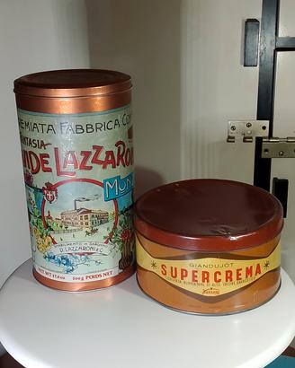 2 scatole in latta Lazzaroni & Supercrema Ferrero 