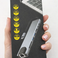 Adattatore USB-C 8 in 1 con HDMI 4K USB RJ45