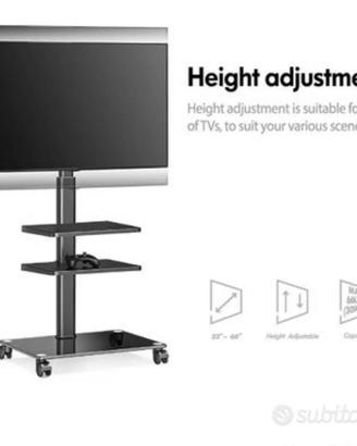 Carrello TV ruote regolabile 