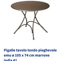 Tavolo emu pigalle 105×74 marrone india