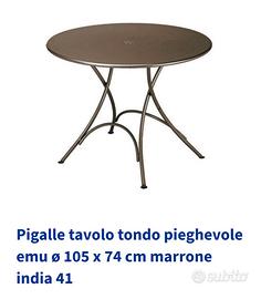 Tavolo emu pigalle 105×74 marrone india