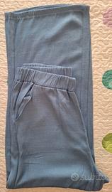 Pantalone donna morbido celeste