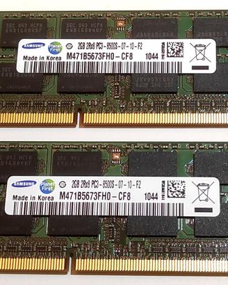 Memoria 4GB (2x2GB) SoDimm Samsung PC3-8500 DDR3-1