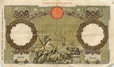 Banconota lire 100 1942