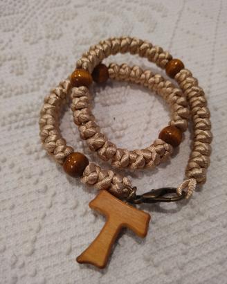 bracciale rosario con tau francescano