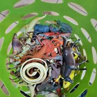 Cestone con animali giocattolo 