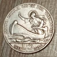 #1890 – Una moneta 5 Lire Argento, VATICANO