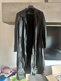 Cappotto lungo vintage in vera pelle Made in Italy