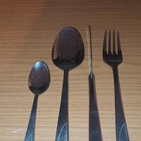 elegante set da 12 posate inox e argento nuovo