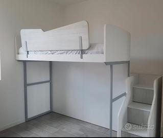 letto singolo a soppalco 