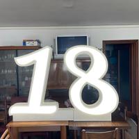 Numeri in polistirolo 18 led diciottesimo