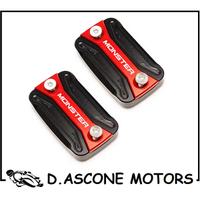 Coppia coperchi pompa freni Monster rosso