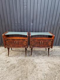 Coppia Comodini Vintage, Art Decò Anni '40