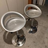 Set 2 sgabelli da cucina grigio metallizzato