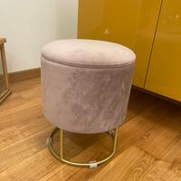 pouf in velluto color rosa antico